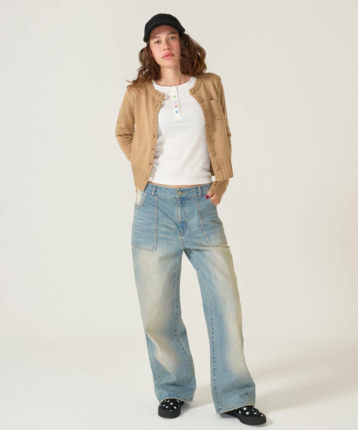 デニム/ブルー/ローライズ/パンツ