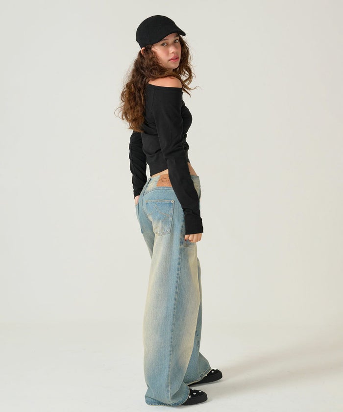 デニム/ブルー/ローライズ/パンツ