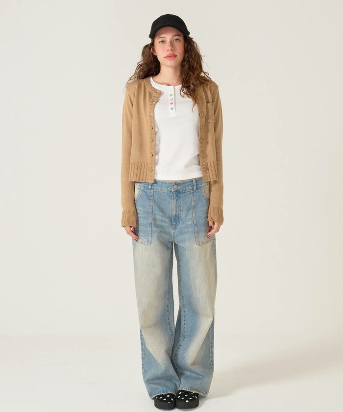 デニム/ブルー/ローライズ/パンツ