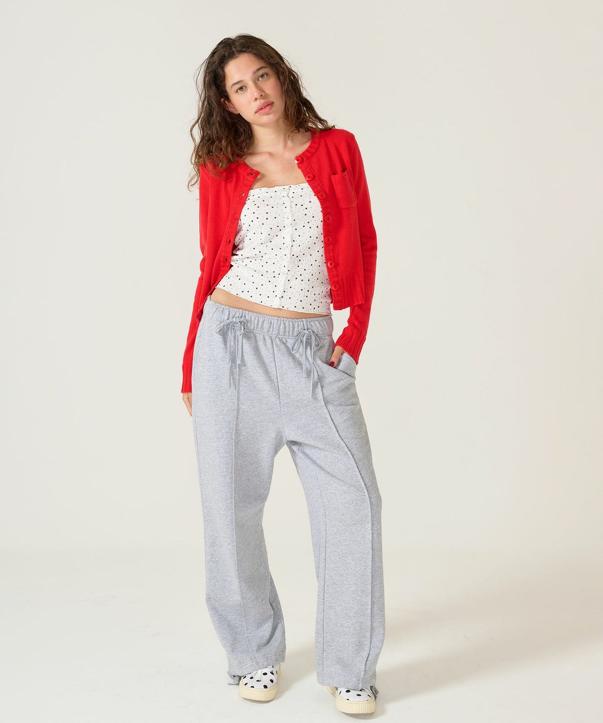 スニーカー/シューズ/ドット/ホワイト