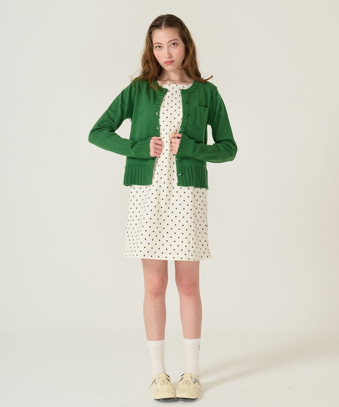 アンチピリング /カーディガン/グリーン