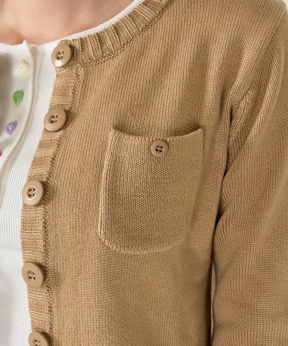 アンチピリング /カーディガン/キャメル