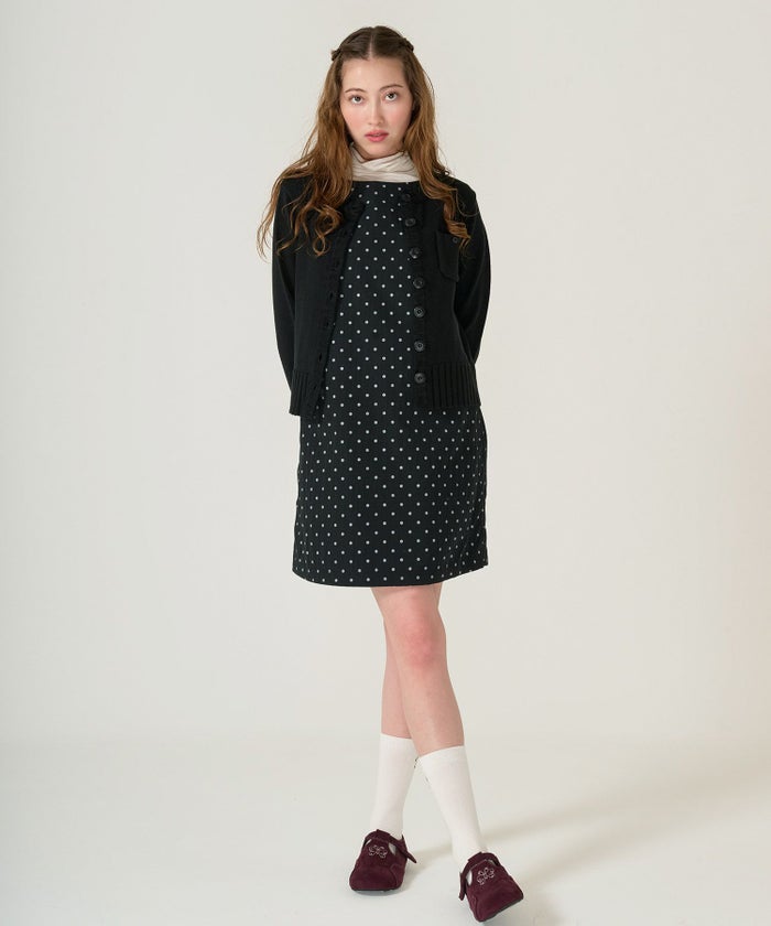 アンチピリング /カーディガン/ブラック