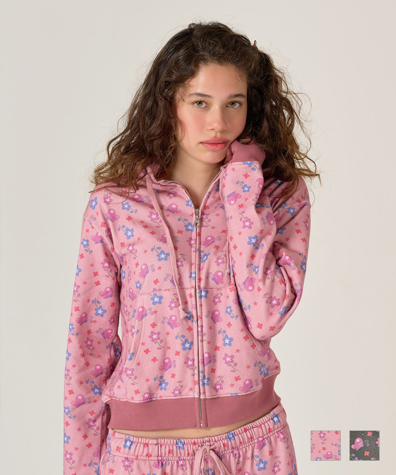 Special-Price-SALE オリジナル 総柄 裏毛フーディ TINA：JOJUN 全2色