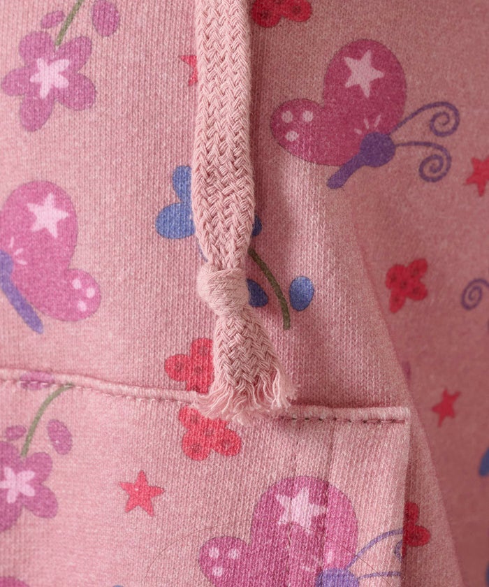 フーディ/花柄/パーカー/ピンク