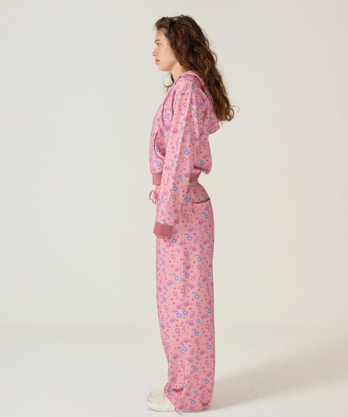 フーディ/花柄/パーカー/ピンク