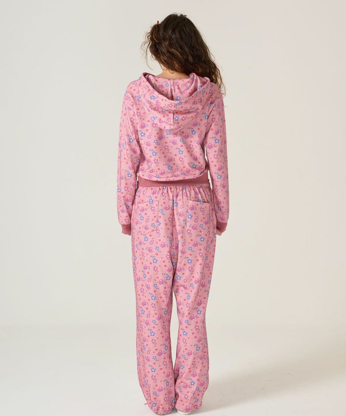 フーディ/花柄/パーカー/ピンク