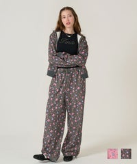 パンツ/スウェット/花柄/ブラック