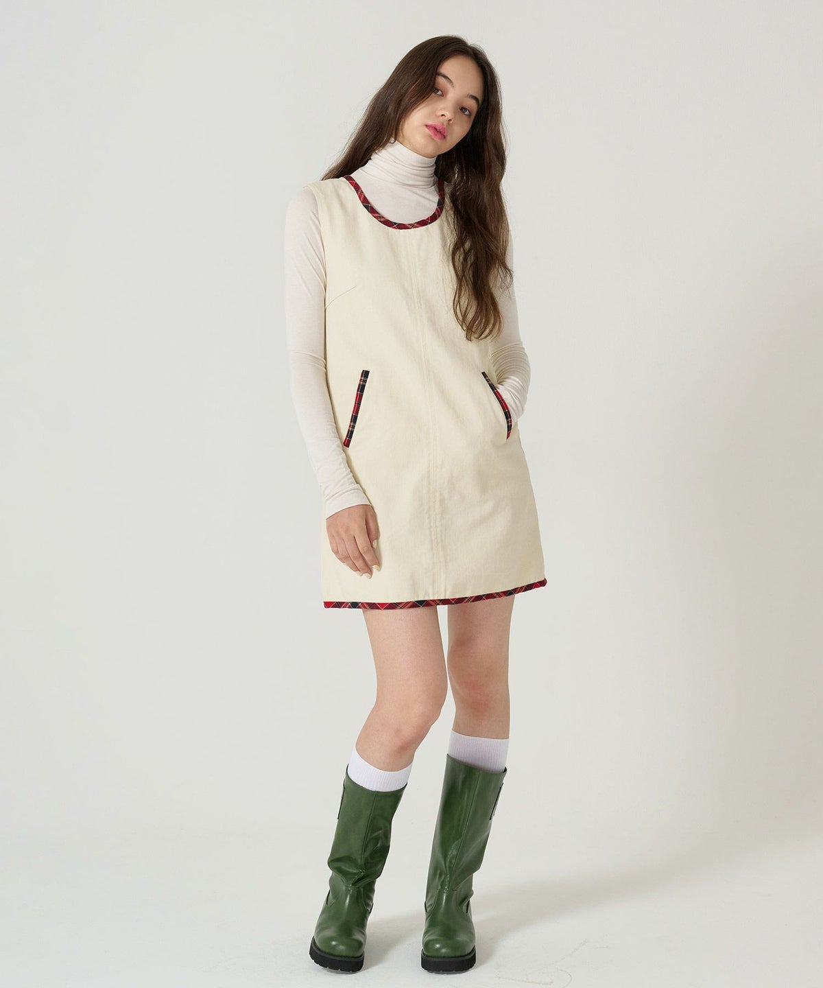 チェック/ジャンスカ/ワンピース