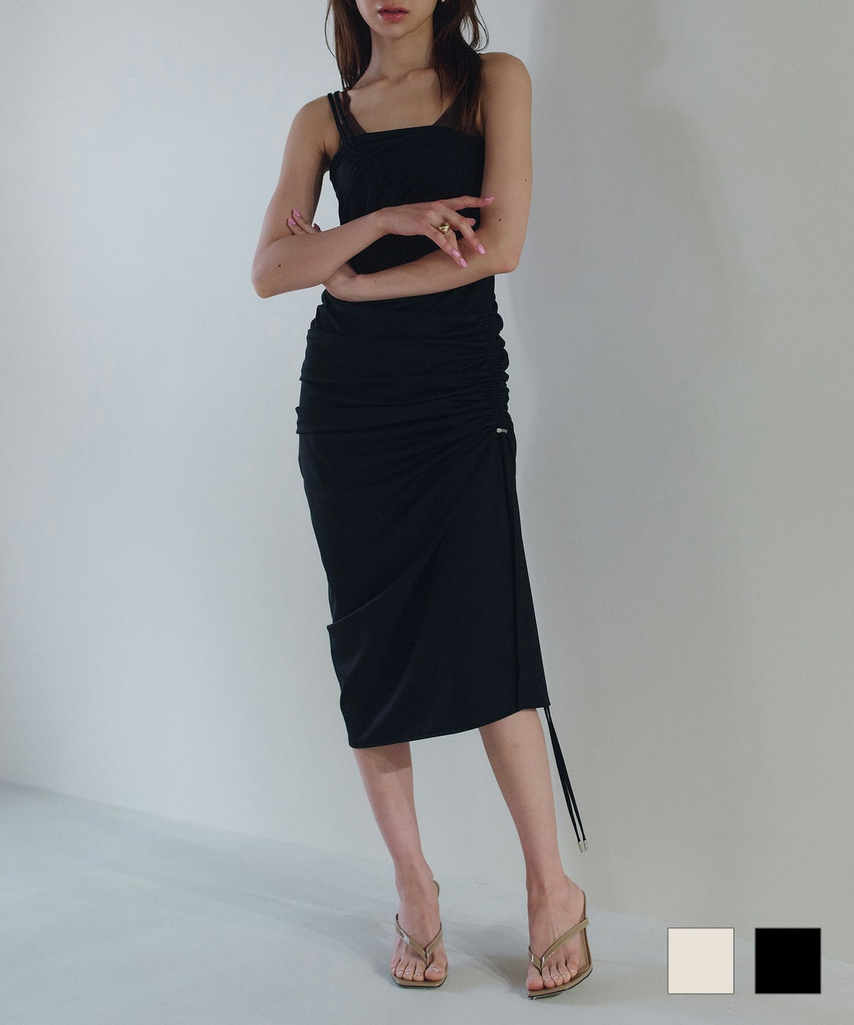 WATERSIDE & DAILYWEAR ワンショルダー ドロスト ワンピース KINO THE KEI 全2色｜ktk321-0087【1】 WATERSIDE & DAILYWEAR ワンショルダー ドロスト ワンピース KINO THE KEI