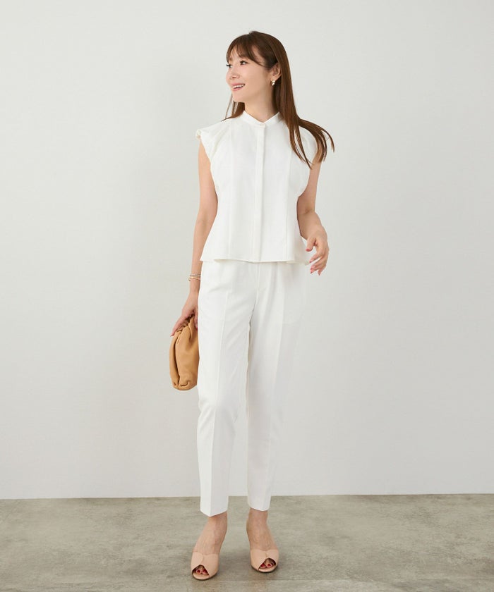 手洗い可セットアップ対応可S/M/L上品きれいめ大人カジュアルシンプルオフィスフォーマルテーパードセンタープレス美脚ジョイントスペースLPセットアップ企画-01