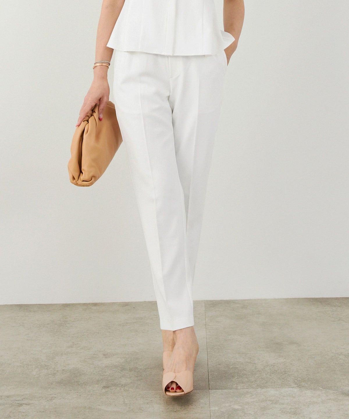 手洗い可セットアップ対応可S/M/L上品きれいめ大人カジュアルシンプルオフィスフォーマルテーパードセンタープレス美脚ジョイントスペースLPセットアップ企画-01