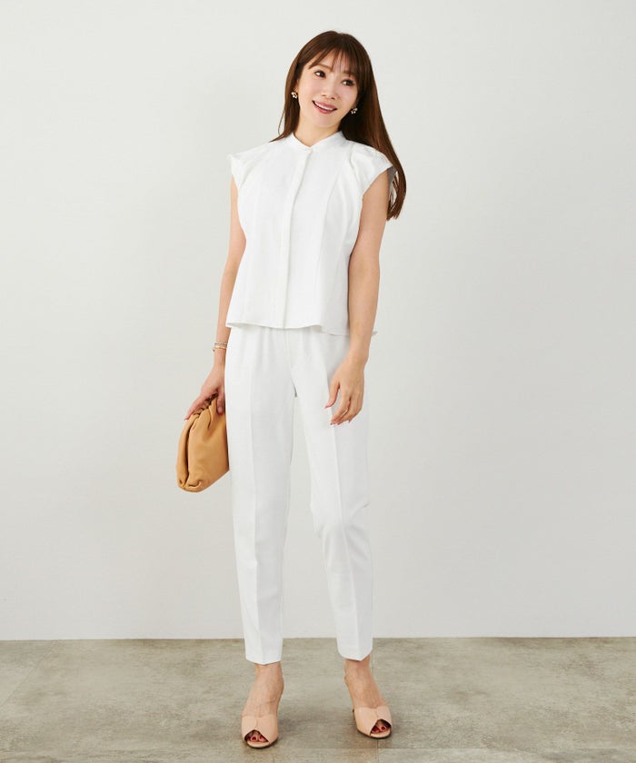 手洗い可セットアップ対応可S/M/L上品きれいめ大人カジュアルシンプルオフィスフォーマルテーパードセンタープレス美脚ジョイントスペースLPセットアップ企画-01