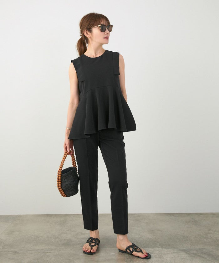 手洗い可セットアップ対応可S/M/L上品きれいめ大人カジュアルシンプルオフィスフォーマルテーパードセンタープレス美脚ジョイントスペースLPセットアップ企画-01