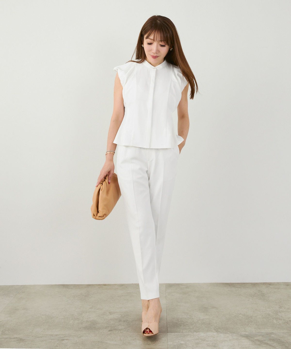 手洗い可セットアップ対応可かわいい上品きれいめ大人カジュアルオフィスフォーマルフェミニンシンプルバルーンジョイントスペースLPセットアップ企画-01