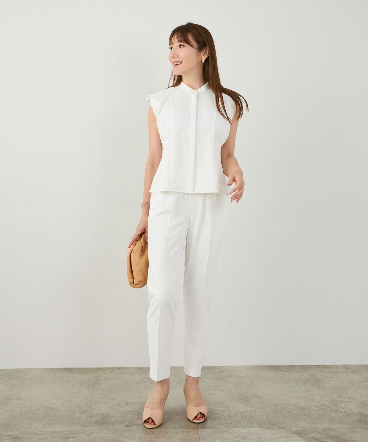 手洗い可セットアップ対応可かわいい上品きれいめ大人カジュアルオフィスフォーマルフェミニンシンプルバルーンジョイントスペースLPセットアップ企画-01