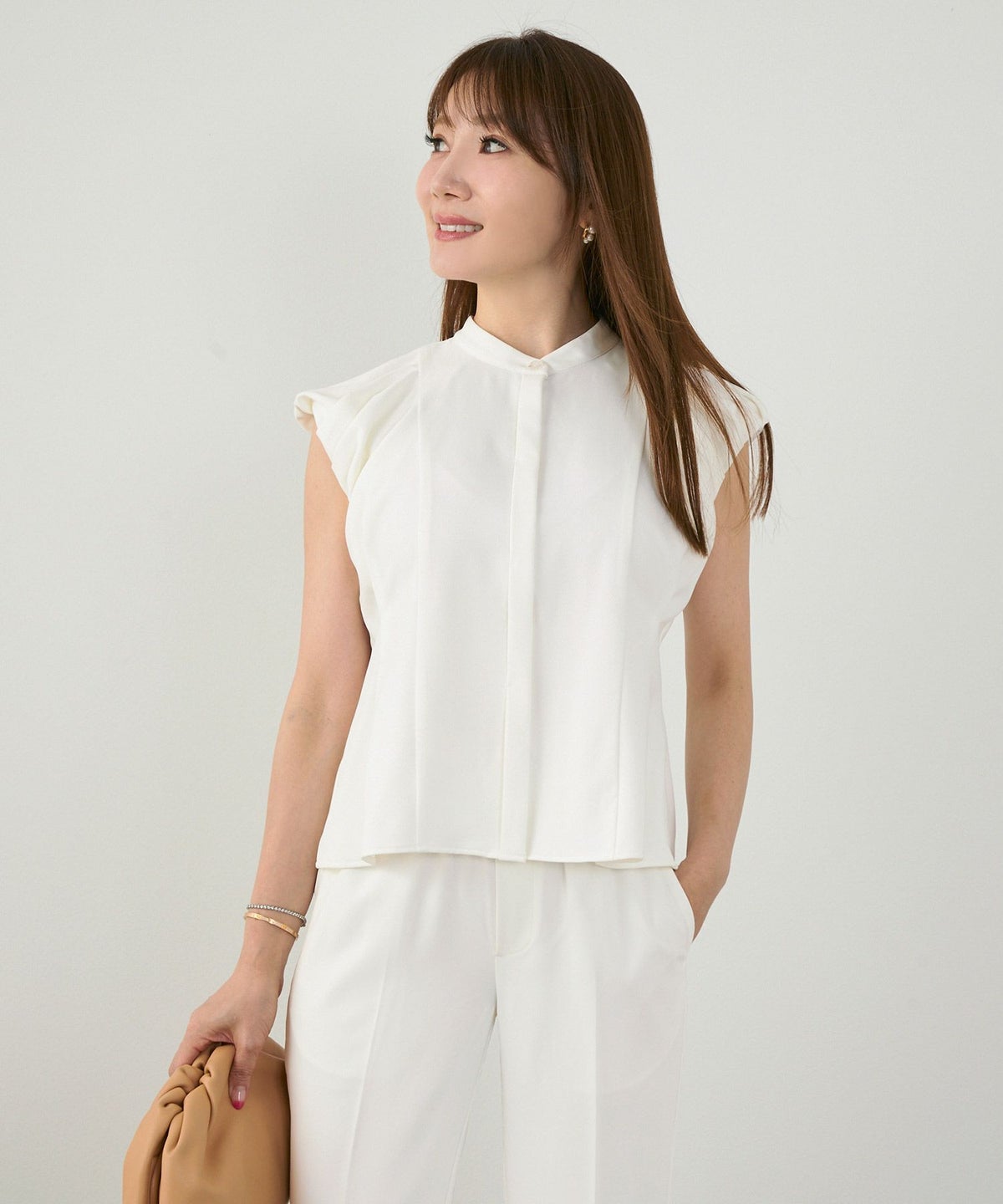 手洗い可セットアップ対応可かわいい上品きれいめ大人カジュアルオフィスフォーマルフェミニンシンプルバルーンジョイントスペースLPセットアップ企画-01