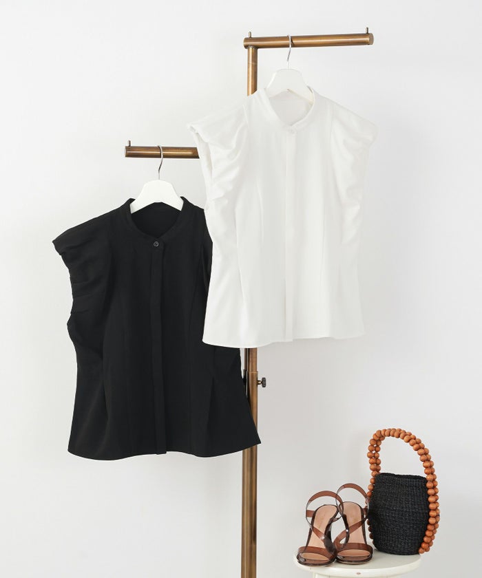 手洗い可セットアップ対応可かわいい上品きれいめ大人カジュアルオフィスフォーマルフェミニンシンプルバルーンジョイントスペースLPセットアップ企画-01