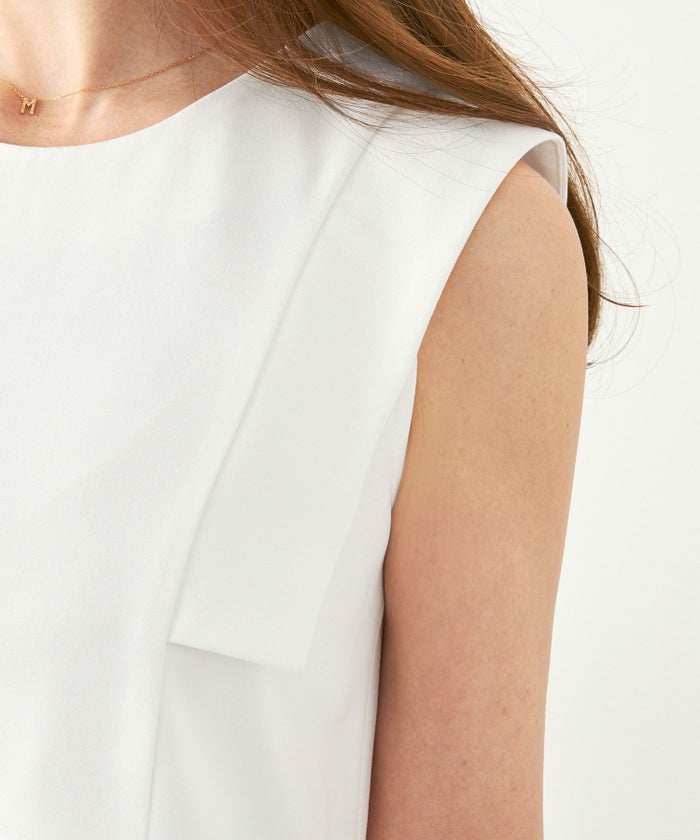 手洗い可セットアップ対応可かわいい上品きれいめ大人カジュアルオフィスフォーマルフェミニンシンプルノースリーブイレヘム体型カバージョイントスペースLPセットアップ企画-01