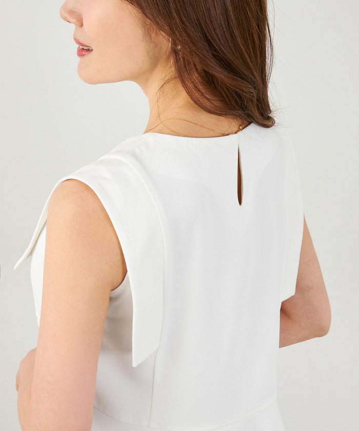 手洗い可セットアップ対応可かわいい上品きれいめ大人カジュアルオフィスフォーマルフェミニンシンプルノースリーブイレヘム体型カバージョイントスペースLPセットアップ企画-01