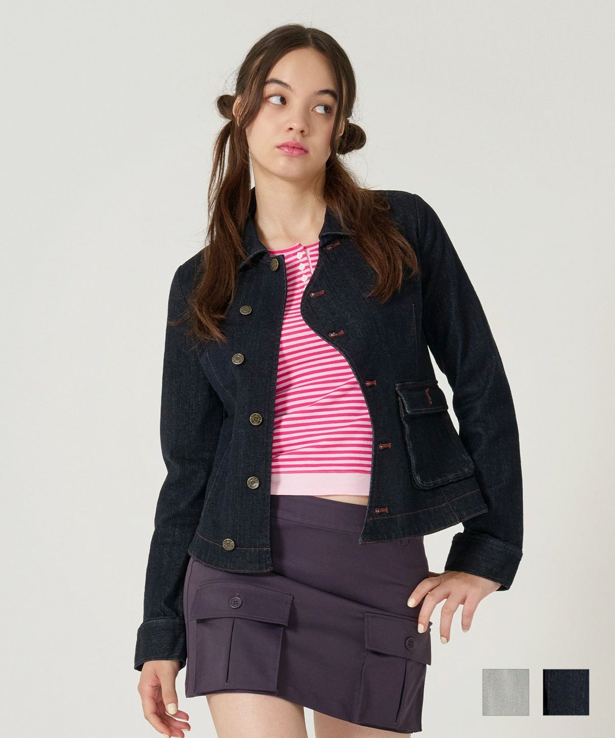 アシンメトリー/デニム/ジャケット