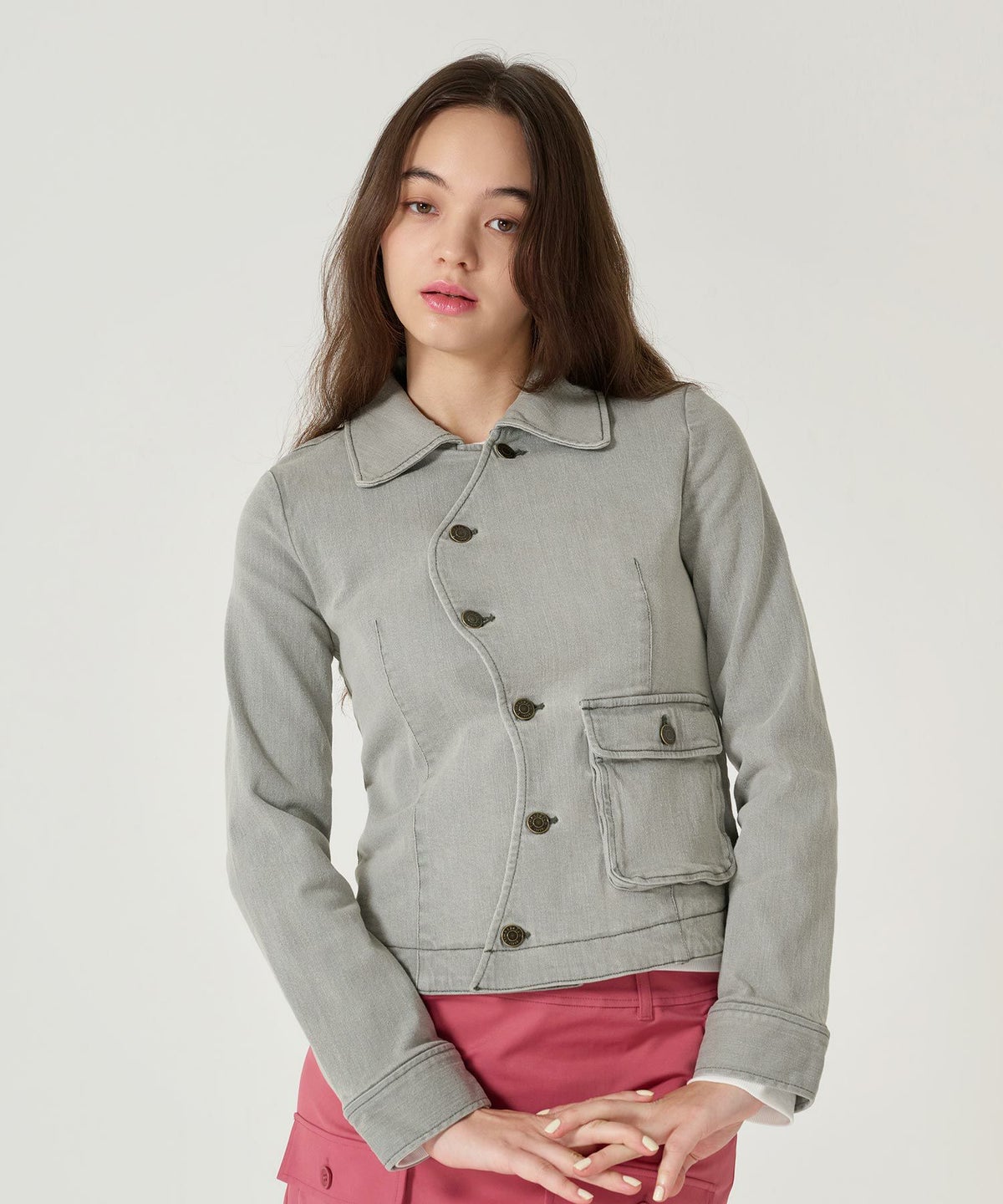 アシンメトリー/デニム/ジャケット