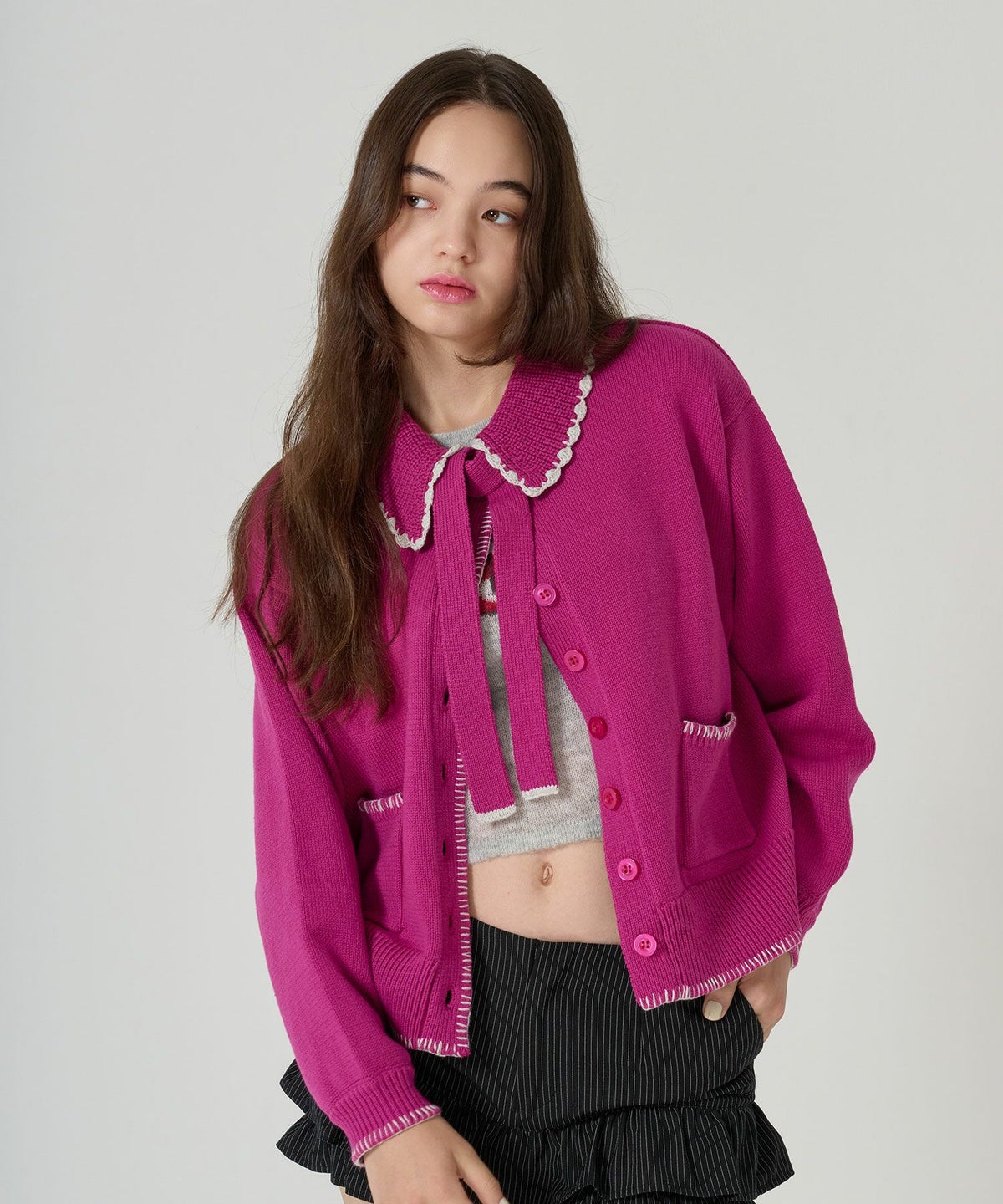 チビT/ニット/テントウムシ/グレー