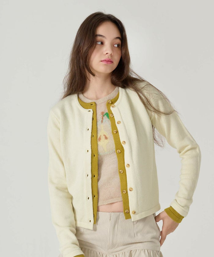 チビT/ニット/ナシ/ベージュ