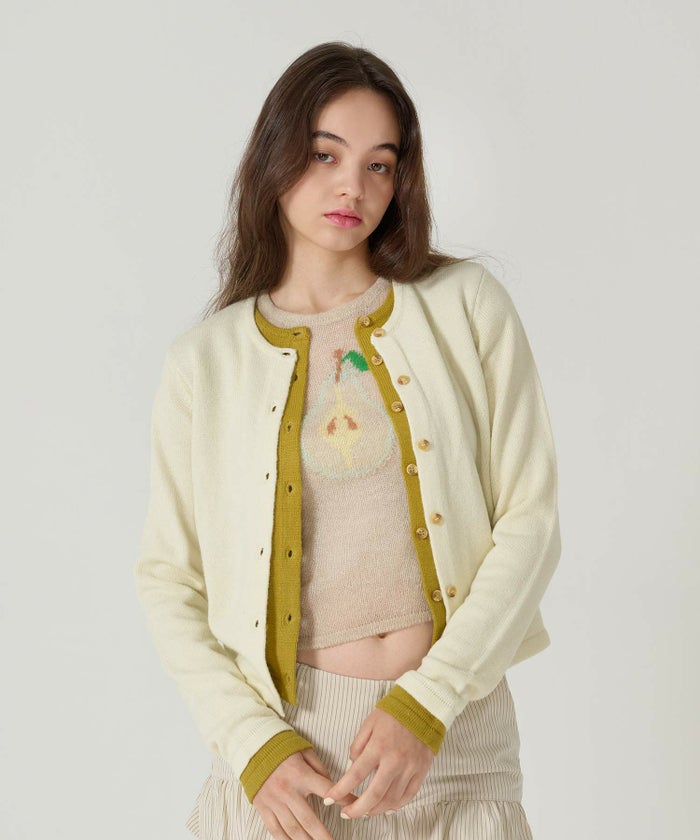 チビT/ニット/ナシ/ベージュ