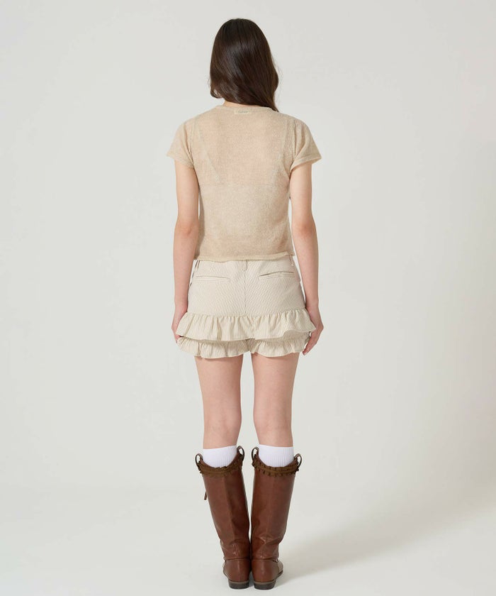 チビT/ニット/ナシ/ベージュ