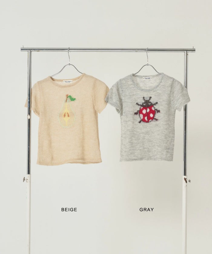 チビT/ニット/テントウムシ/グレー/ナシ/ベージュ