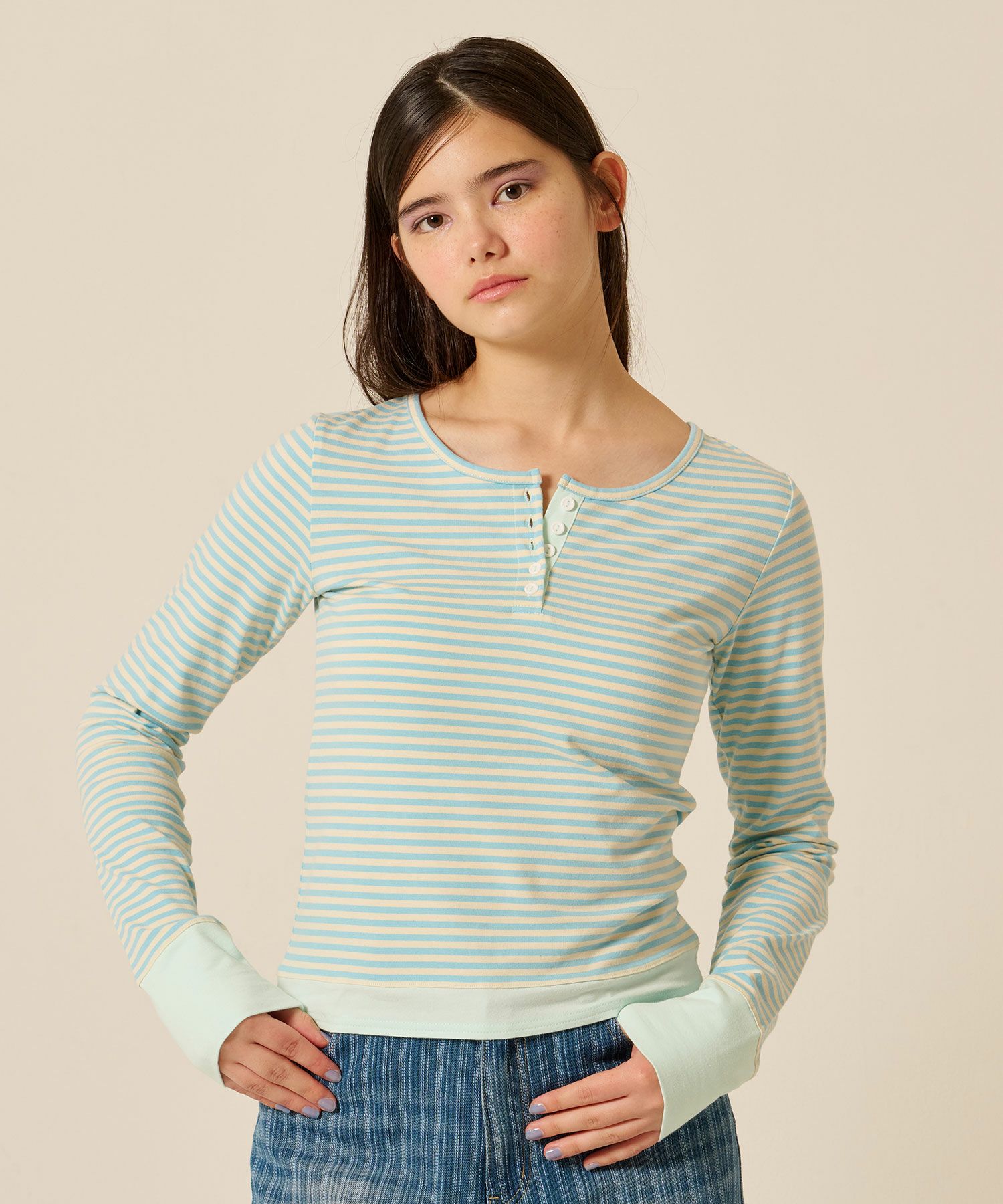 High&Lowウエスト デニムパンツ TINA：JOJUN 全1色｜tnj721-0844【2