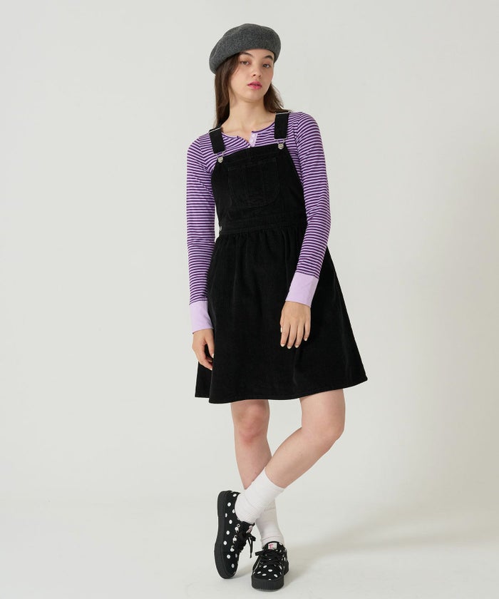  ボーダー/ ヘンリーネック/ロンT/ネイビー