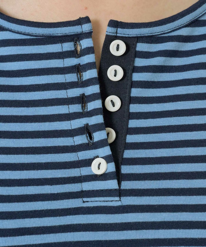 ボーダー/ ヘンリーネック/ロンT/ネイビー/ピンク/パープル