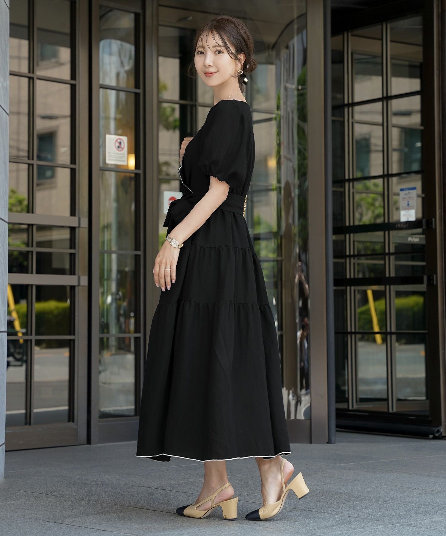 リボンベルト スカラップ ワンピース le reve vaniller 全4色｜lvn321