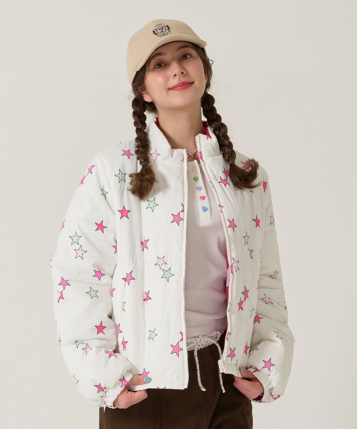 ジップ/アウター/星/スター/ボーダー/リバーシブル