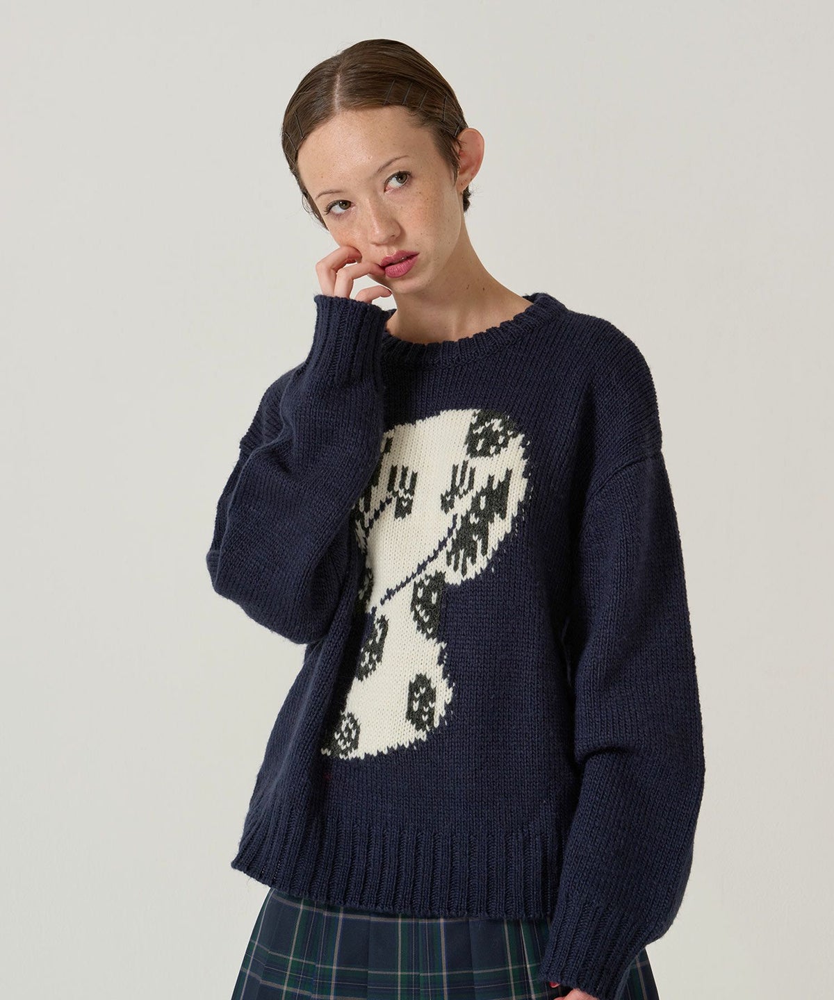 ジャカード/ニット/イヌ