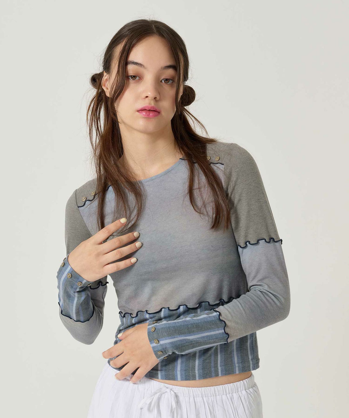 オリジナル/カットソー /ロンT/グレー