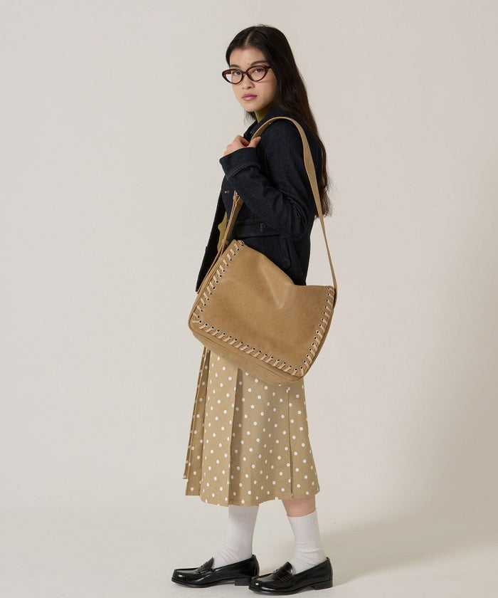 ドット/プリーツスカート/ミディ丈