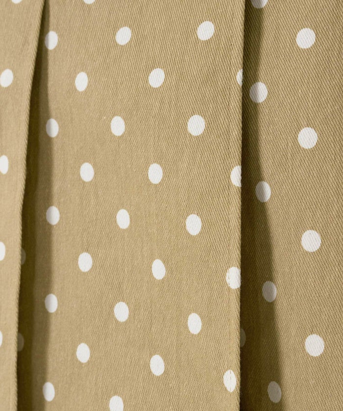 ドット/プリーツスカート/ミディ丈