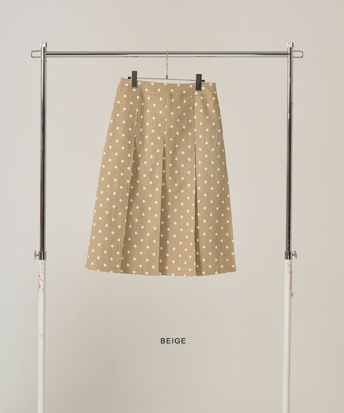 ドット/プリーツスカート/ミディ丈