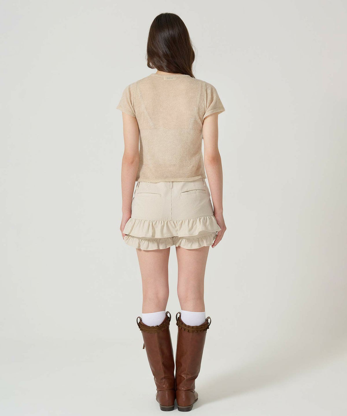 ストライプ/ショートパンツ/アイボリー