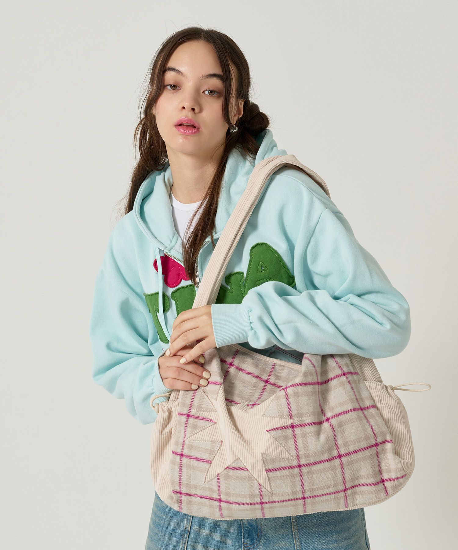 コーデュロイ ビッグ ショルダーバッグ TINA：JOJUN 全2色｜tnj932