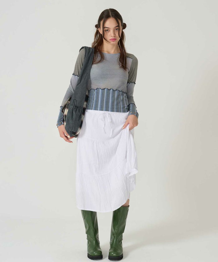 コーデュロイ/ショルダー/バッグ/グレー