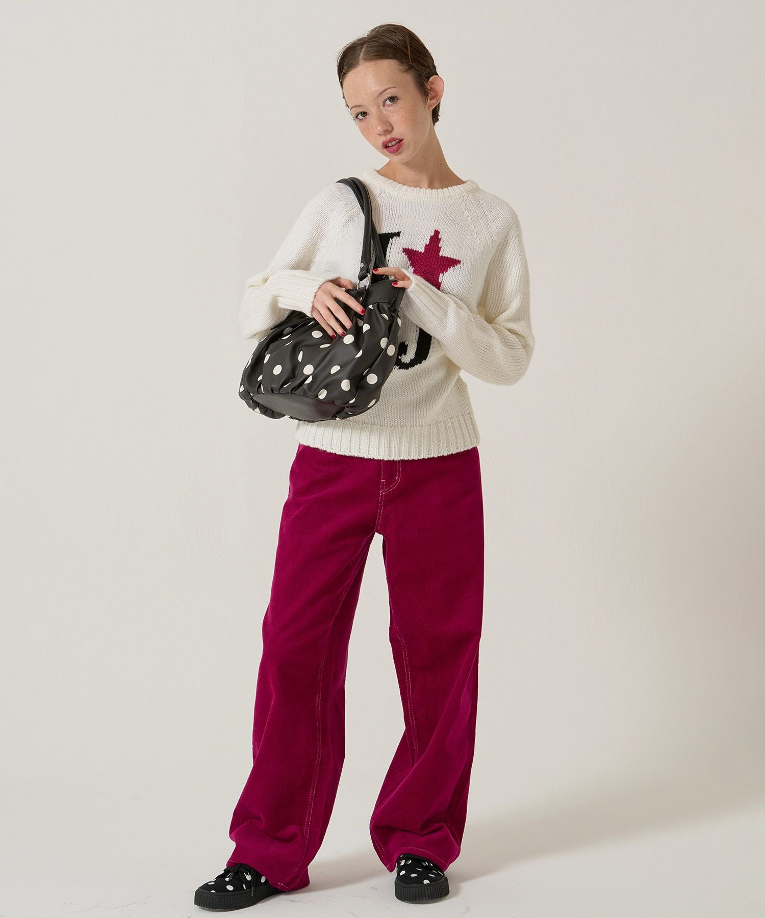 ドット柄 ギャザー バッグ TINA：JOJUN 全2色｜tnj942-1100【4