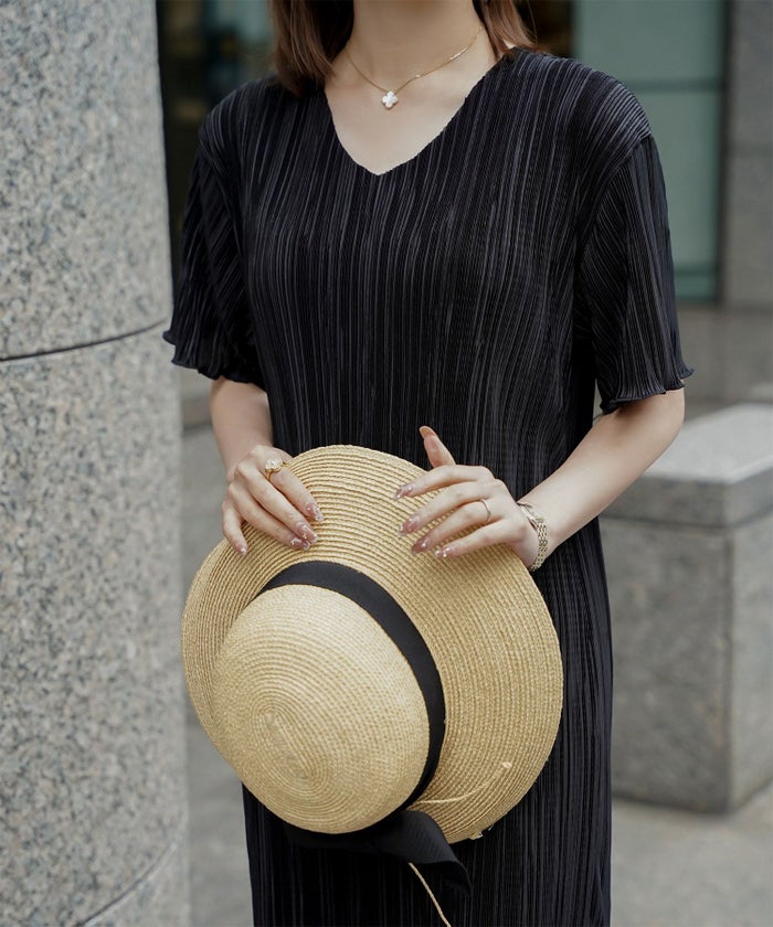 プリーツ ワンピース レディース ロングワンピース プリーツ 半袖 きれいめ 上品 洗える