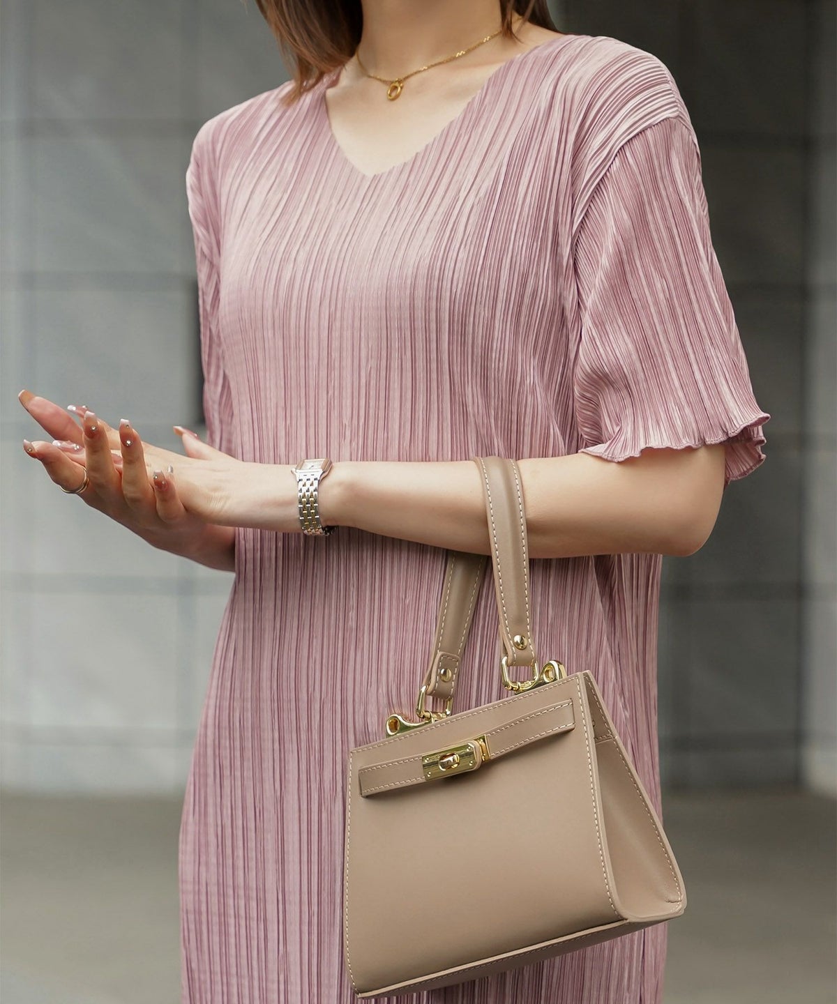 プリーツ ワンピース レディース ロングワンピース プリーツ 半袖 きれいめ 上品 洗える