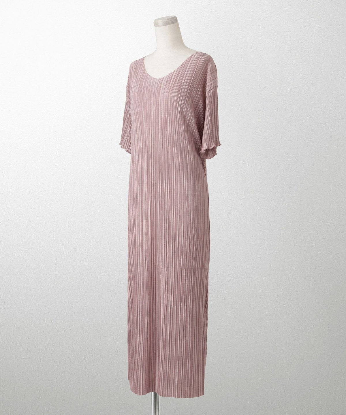 プリーツ ワンピース レディース ロングワンピース プリーツ 半袖 きれいめ 上品 洗える
