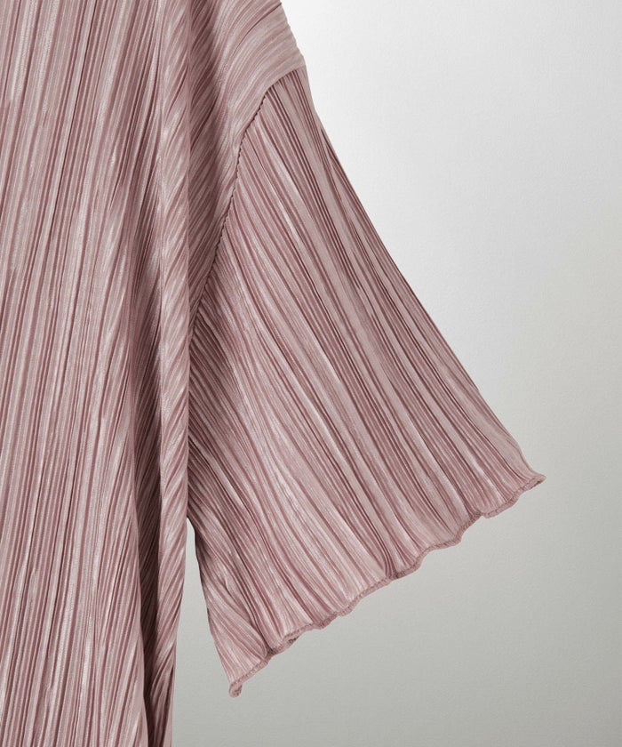 プリーツ ワンピース レディース ロングワンピース プリーツ 半袖 きれいめ 上品 洗える