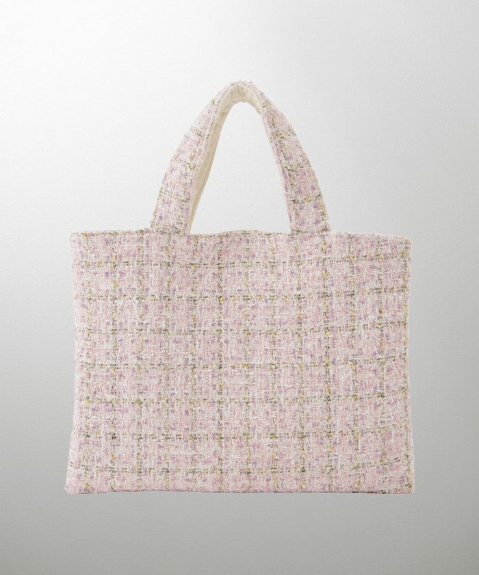 レディース バッグ 無地 ツイード リバーシブル オケージョン 春 夏 秋 冬 ヌビ サブバッグ アイボリー ブラック フリー